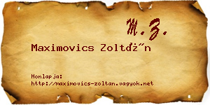 Maximovics Zoltán névjegykártya